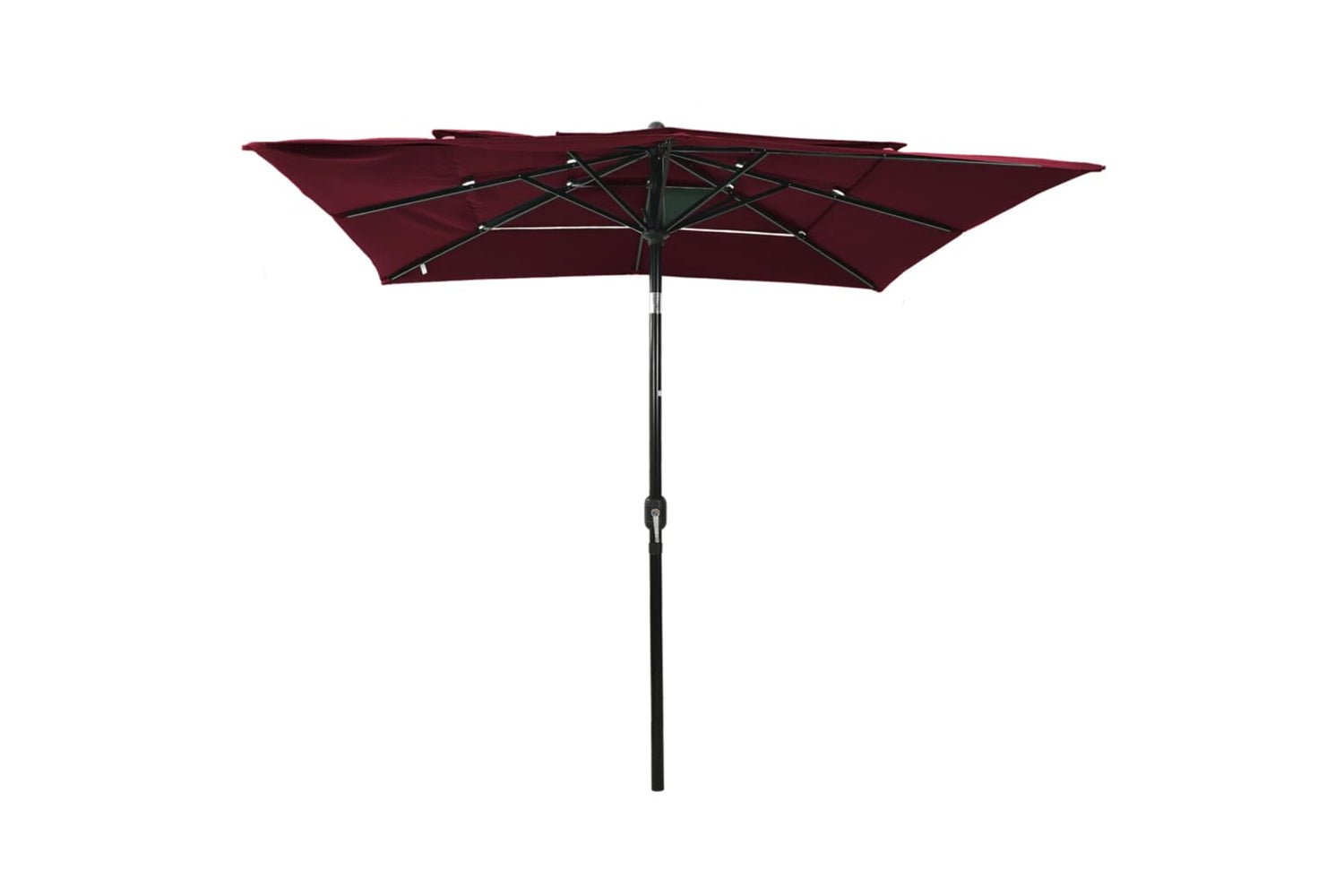 Vidaxl 313840 3-tier Parasol With Aluminium Pole Bordeaux Red 2.5x2.5 M-2
