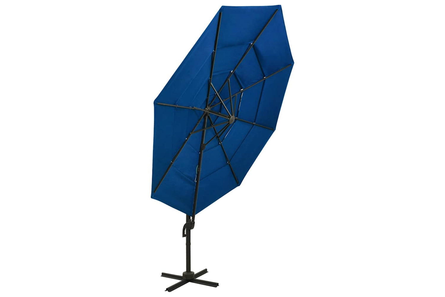 Vidaxl 313835 4-tier Parasol With Aluminium Pole Azure Blue 3x3 M-3