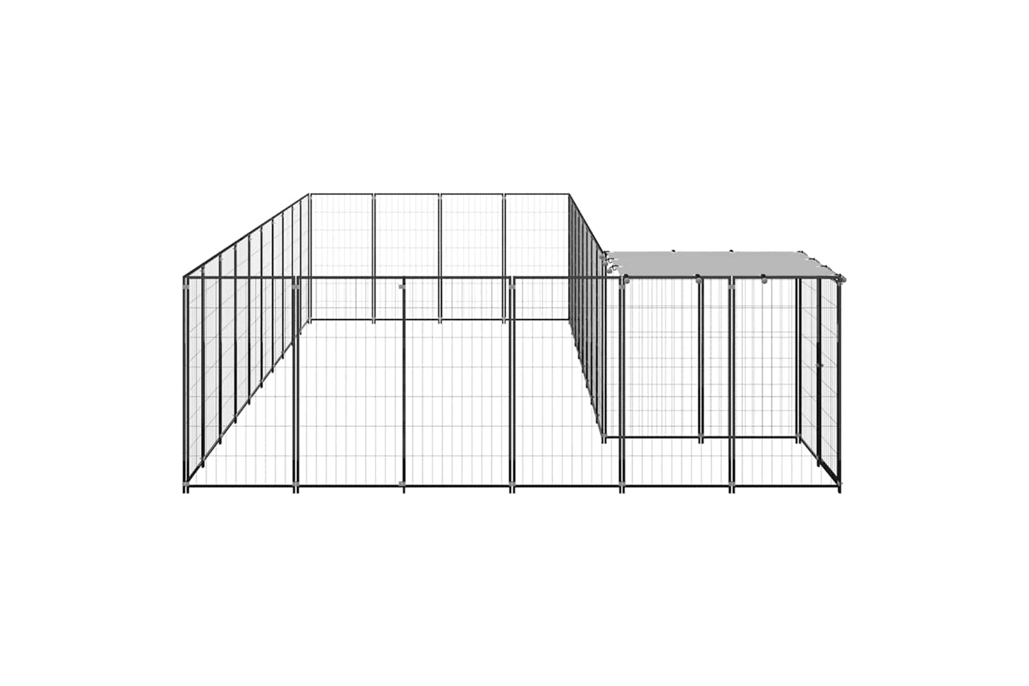 Vidaxl 3082238 Dog Kennel Black 13.31 M2 Steel-3