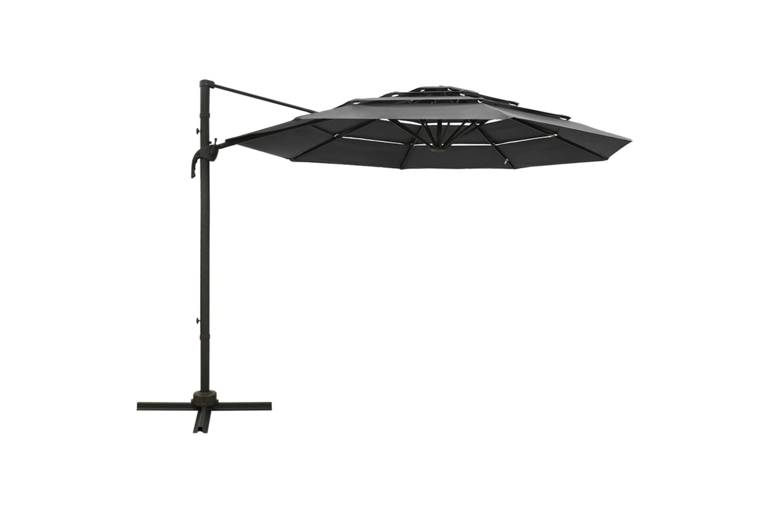 Vidaxl 313830 4-tier Parasol With Aluminium Pole Anthracite 3x3 M-2