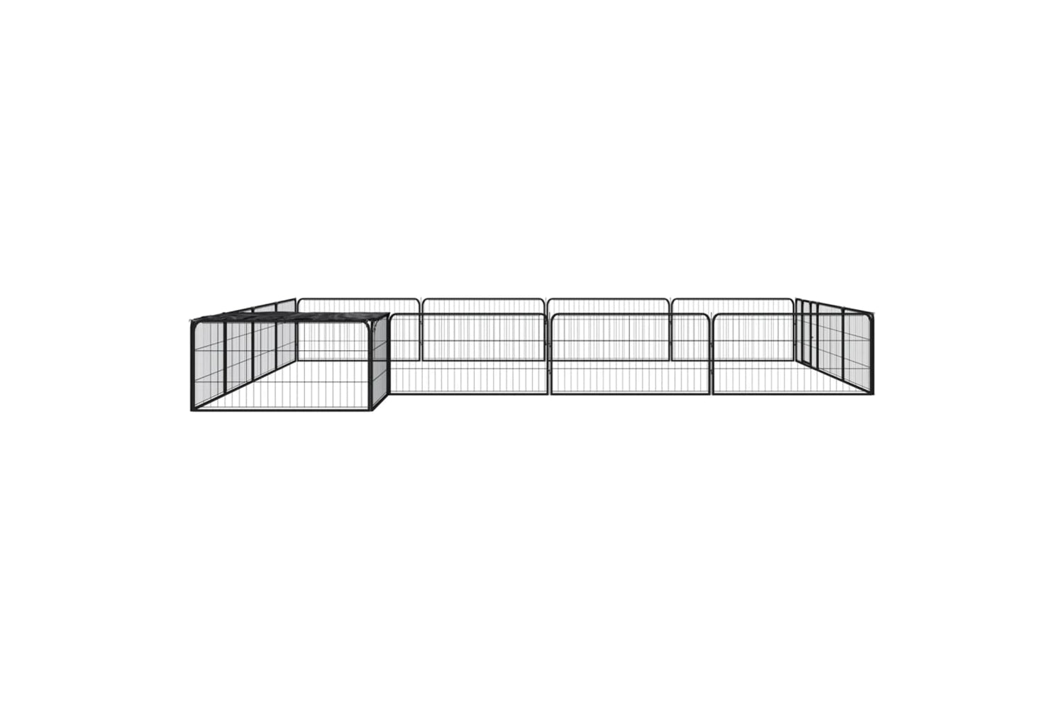 vidaXL 3115978 16-panel Dog Playpen Black 100x50cm Powder-coated Steel-3