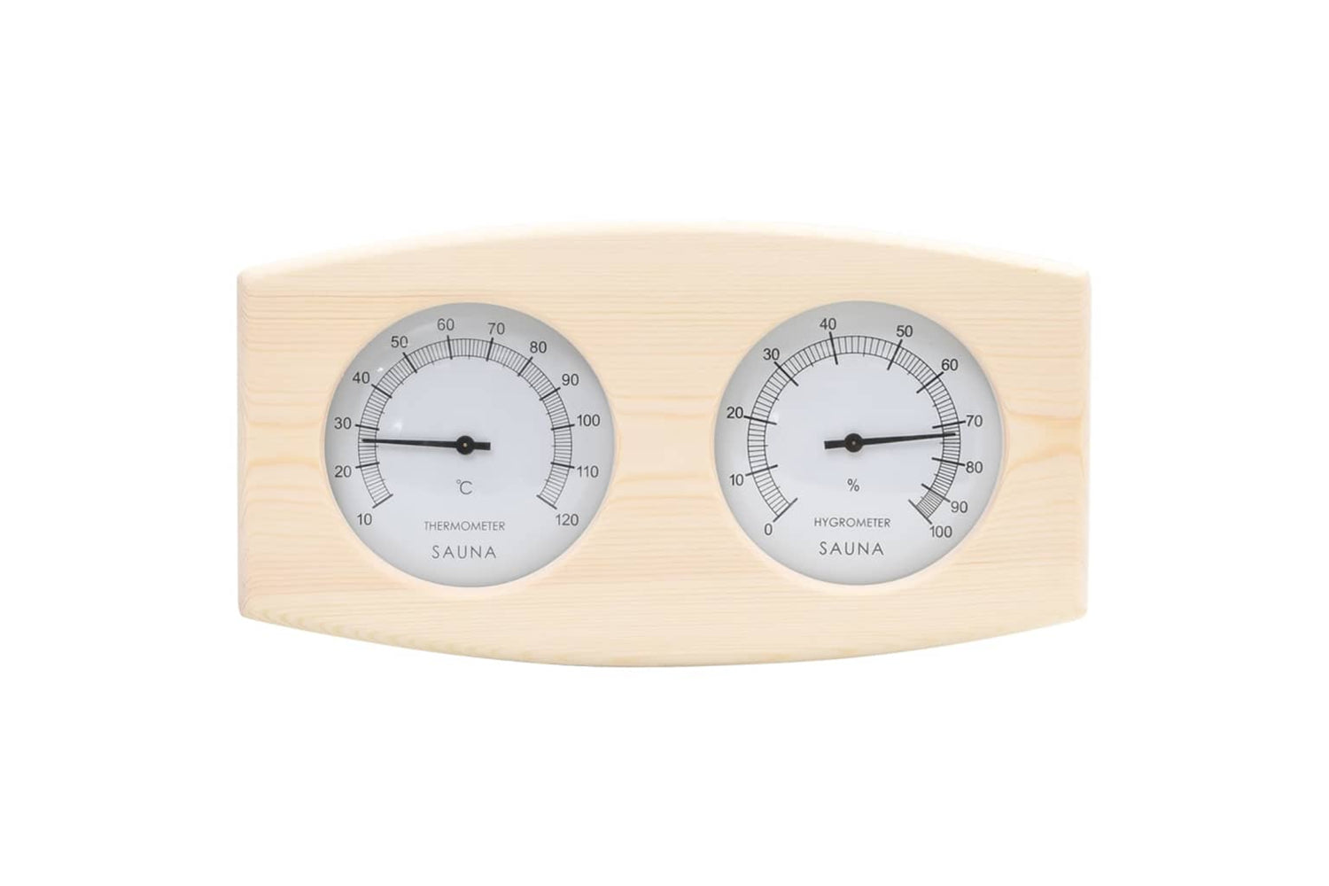 Vidaxl 51686 2 In 1 Sauna Hygrothermograph And Sand Timer Set Solid Wood Pine-3