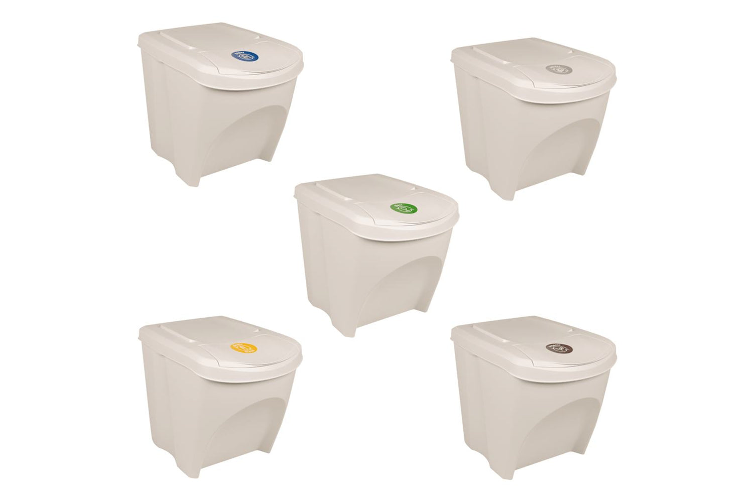 Vidaxl 152199 Stackable Garbage Bin Boxes 3 Pcs White 75 L Polypropylene-2