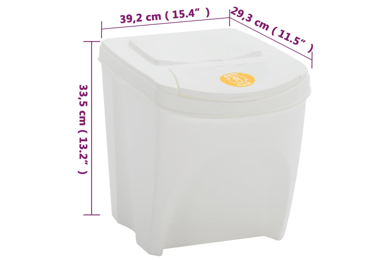 Vidaxl 152201 Stackable Garbage Bin Boxes 4 Pcs White 100 L Polypropylene-9