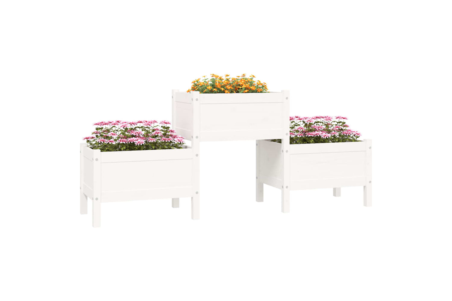 vidaXL 822248 Planter White 178.5x44x75cm Solid Wood Pine-2