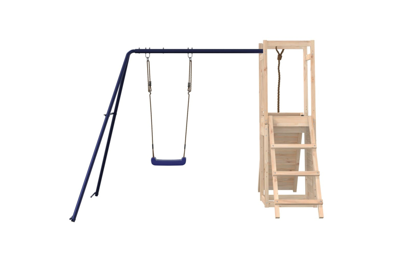 Vidaxl 3155918 Playhouse With Swing Climbing Wall Solid Wood Pine-6