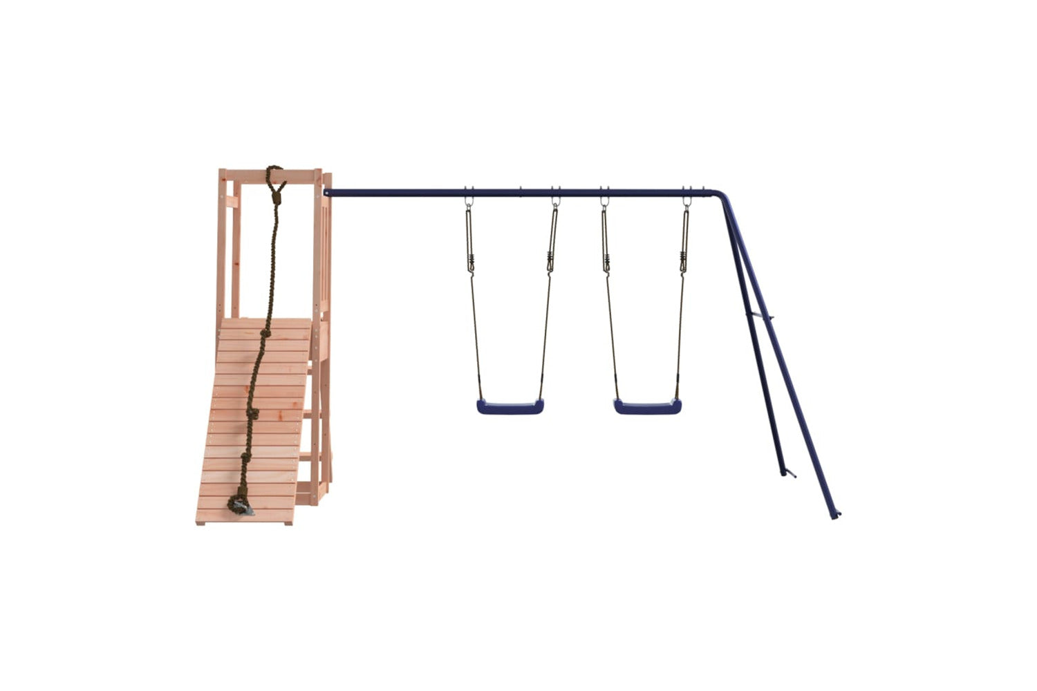 Vidaxl 3155922 Playhouse With Swings Climbing Wall Solid Wood Douglas-3