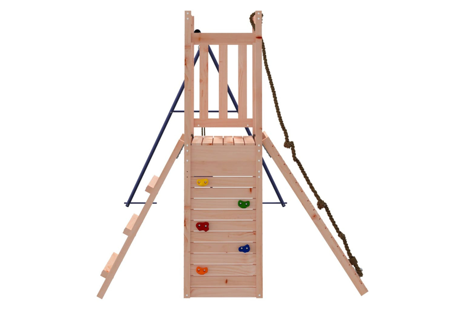 Vidaxl 3155922 Playhouse With Swings Climbing Wall Solid Wood Douglas-4
