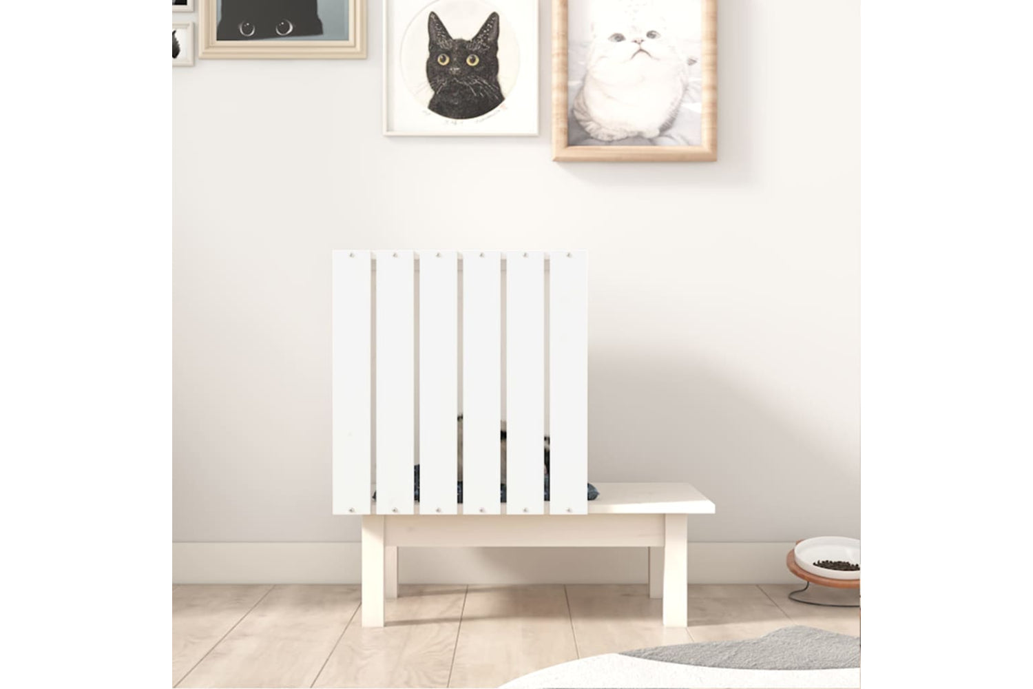vidaXL 822453 Cat House White 60x36x60cm Solid Wood Pine-2
