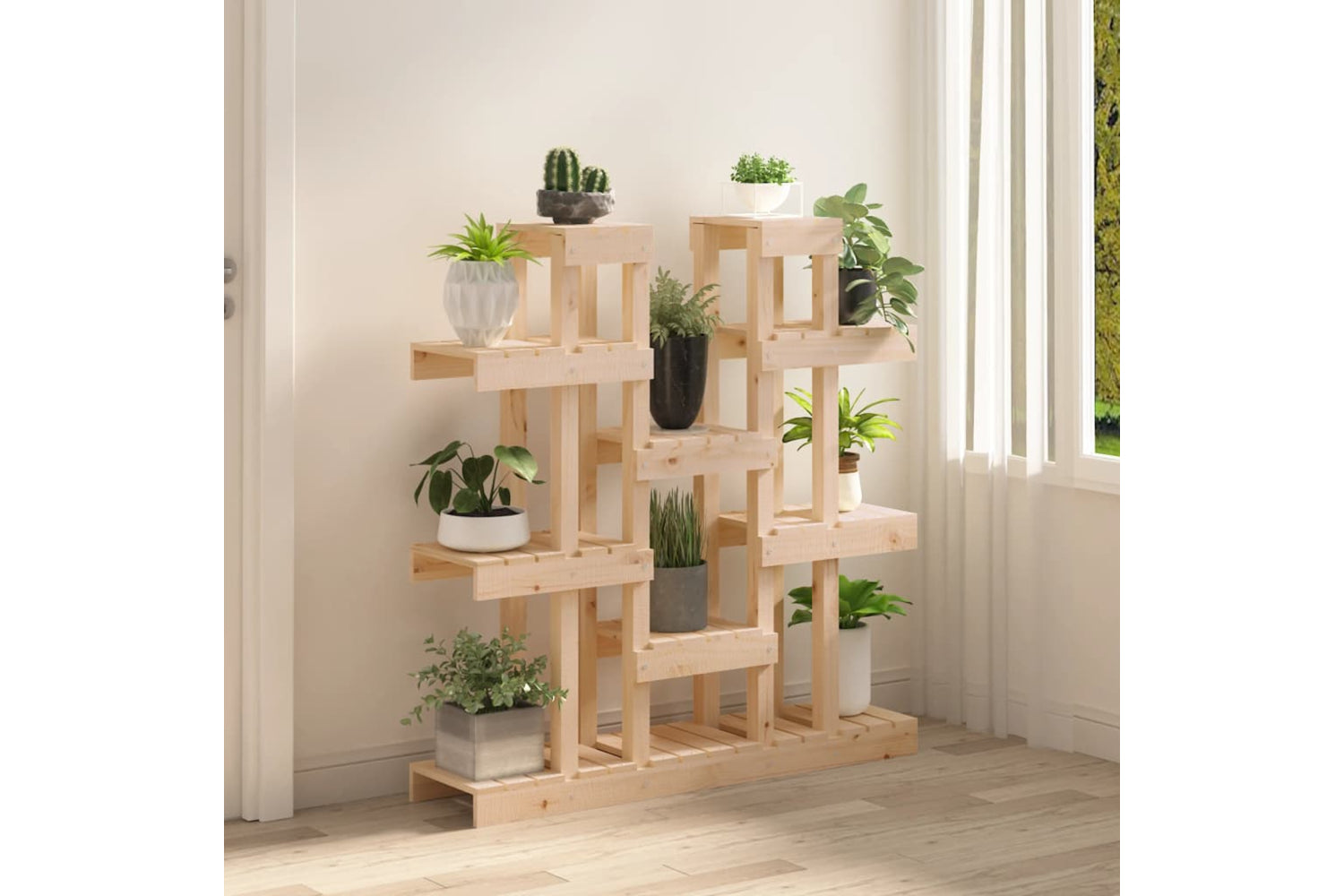 vidaXL 822092 Plant Stand 104.5x25x109.5cm Solid Wood Pine-2
