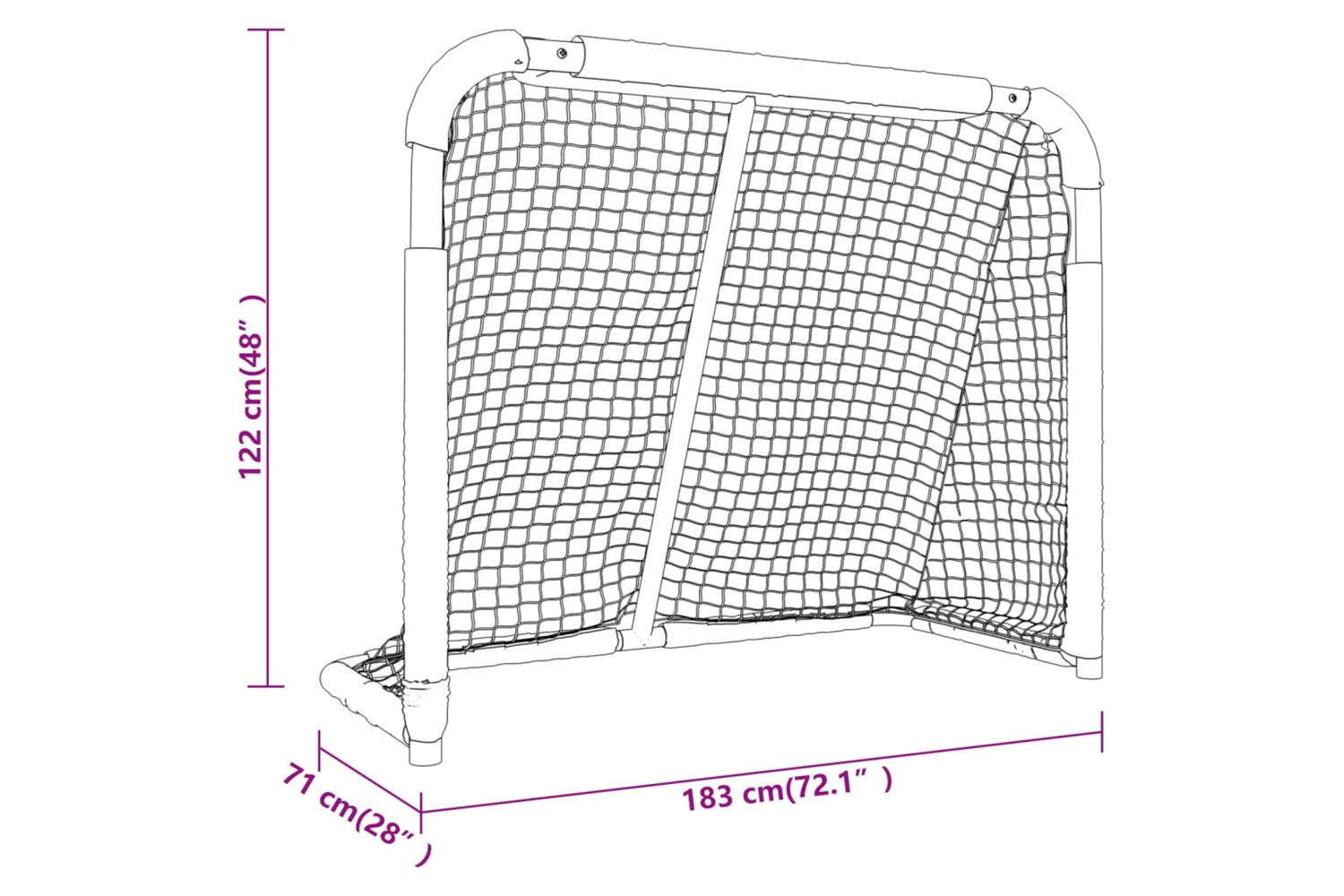 vidaXL 93755 Hockey Goal Red And White 183x71x122cm Polyester-7
