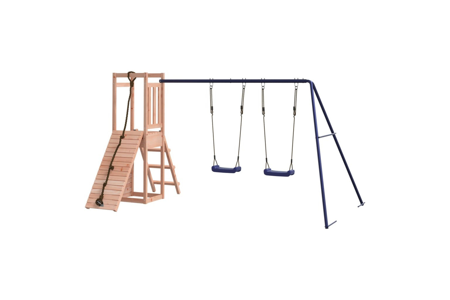 Vidaxl 3155922 Playhouse With Swings Climbing Wall Solid Wood Douglas-7
