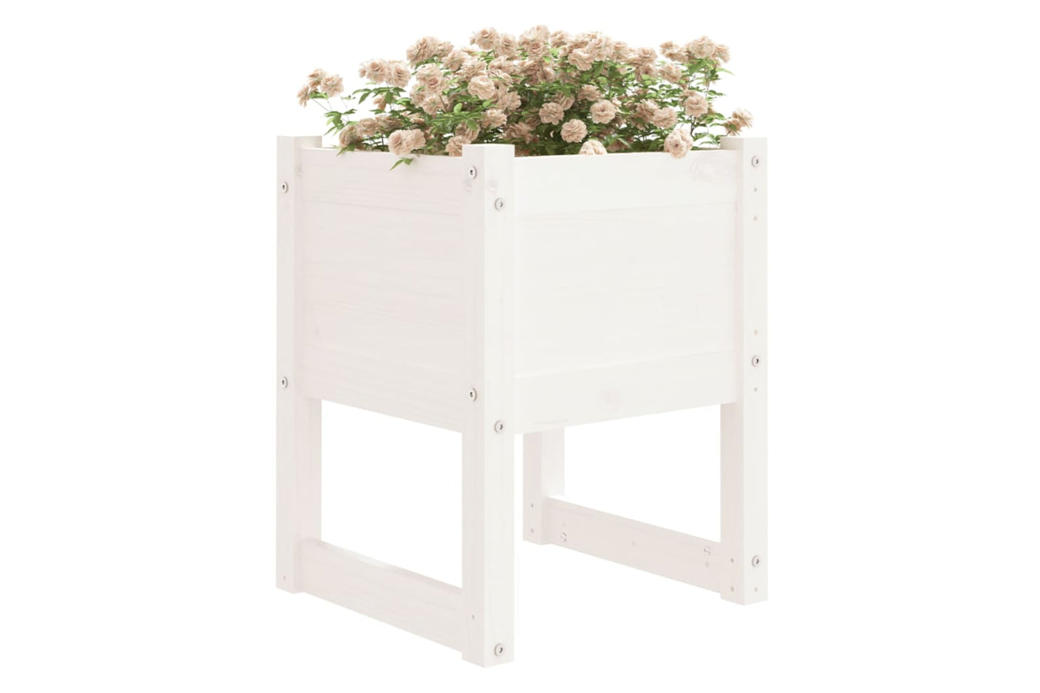 vidaXL 822109 Planter White 40x40x52.5cm Solid Wood Pine-2