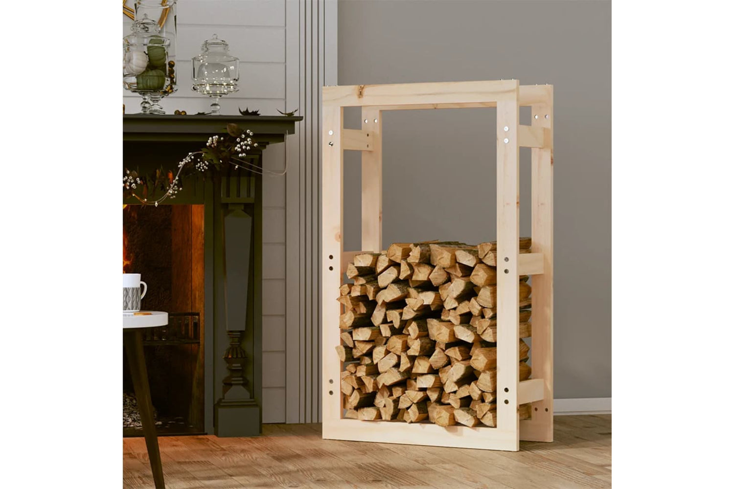 vidaXL 822412 Firewood Rack 60x25x100cm Solid Wood Pine-2