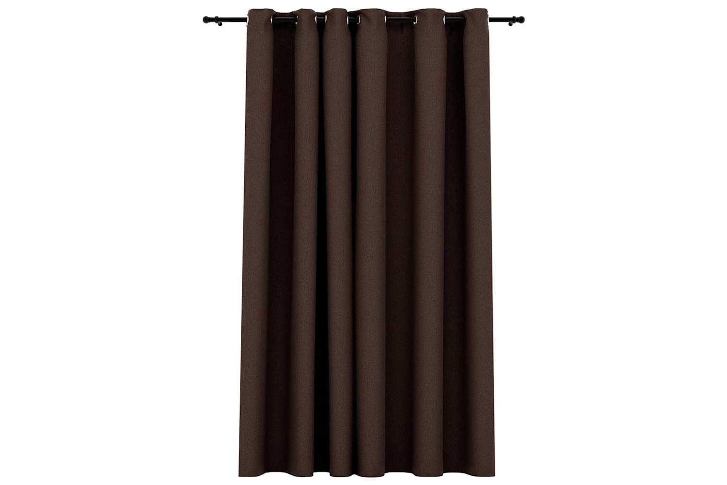Vidaxl Linen-look Blackout Curtain With Grommets Taupe 290x245cm-2