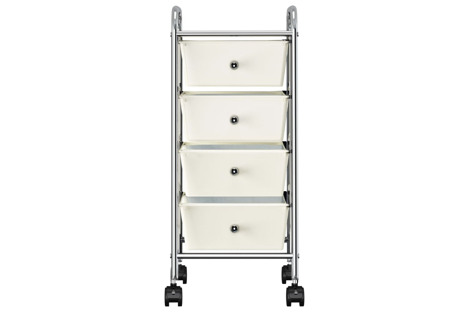 Vidaxl 320399 4-drawer Mobile Storage Trolley White Plastic-2