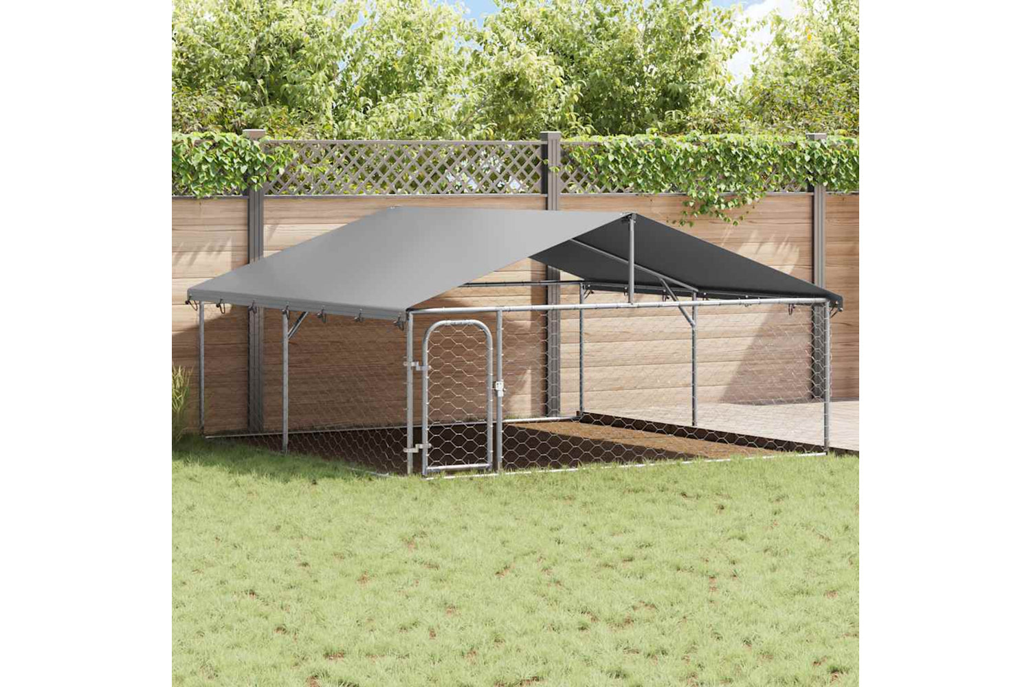 Vidaxl Outdoor Dog Kennel With Roof 300x300x150 Cm-2