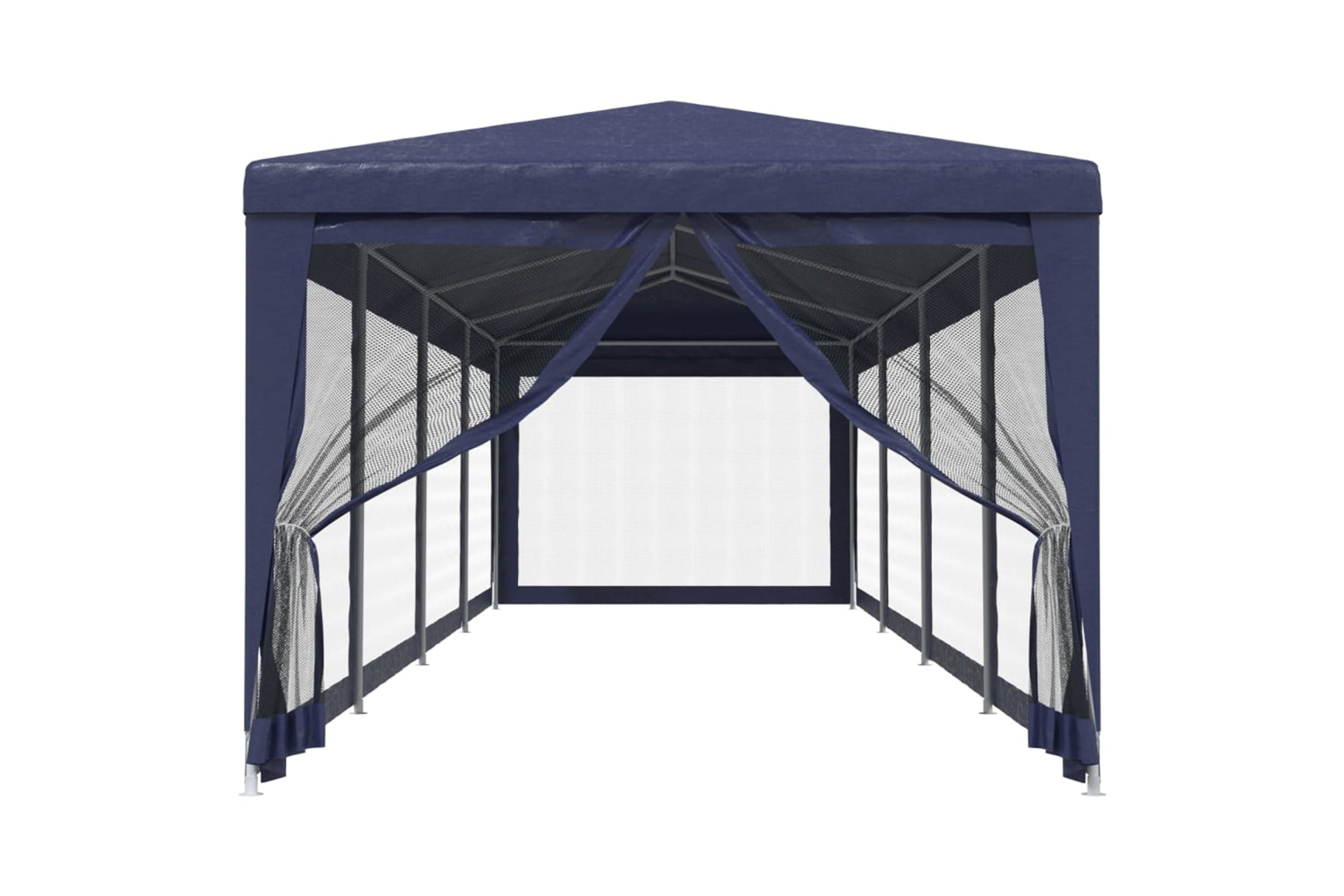 Vidaxl 319247 Party Tent With 10 Mesh Sidewalls Blue 3x12 M Hdpe-2