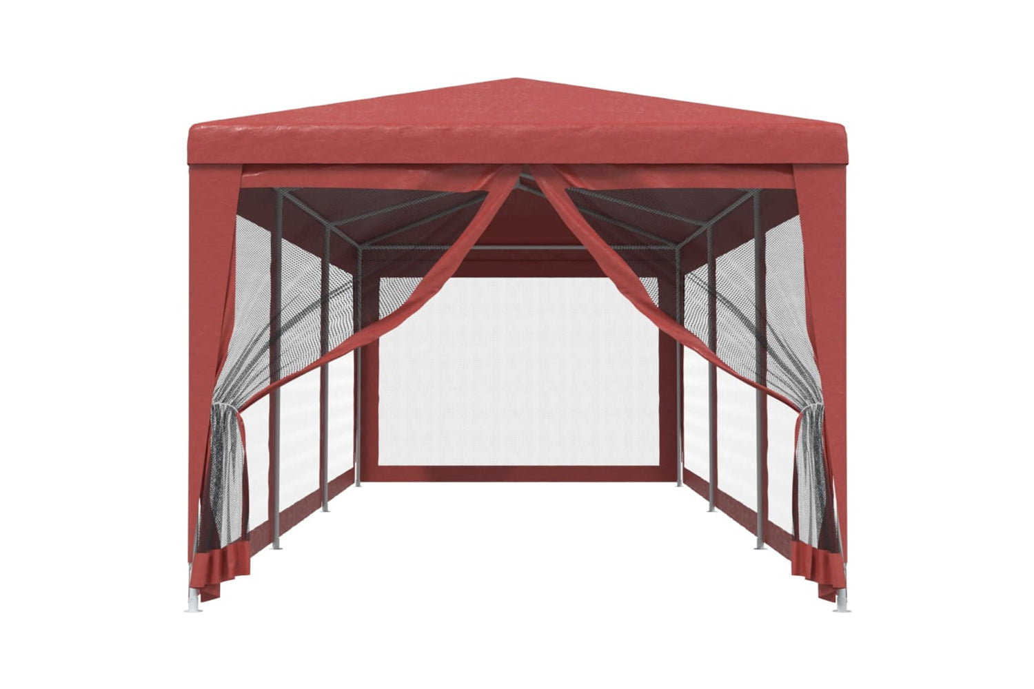 Vidaxl 319245 Party Tent With 8 Mesh Sidewalls Red 3x9 M Hdpe-2