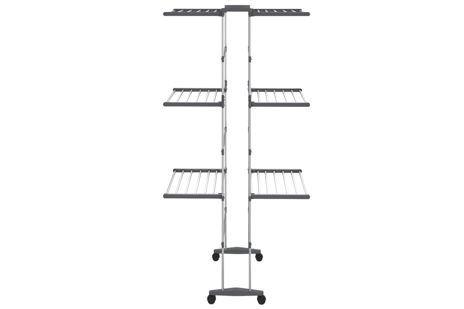 vidaXL 344376 3-tier Laundry Drying Rack With Wheels Silver 60x70x129cm-3