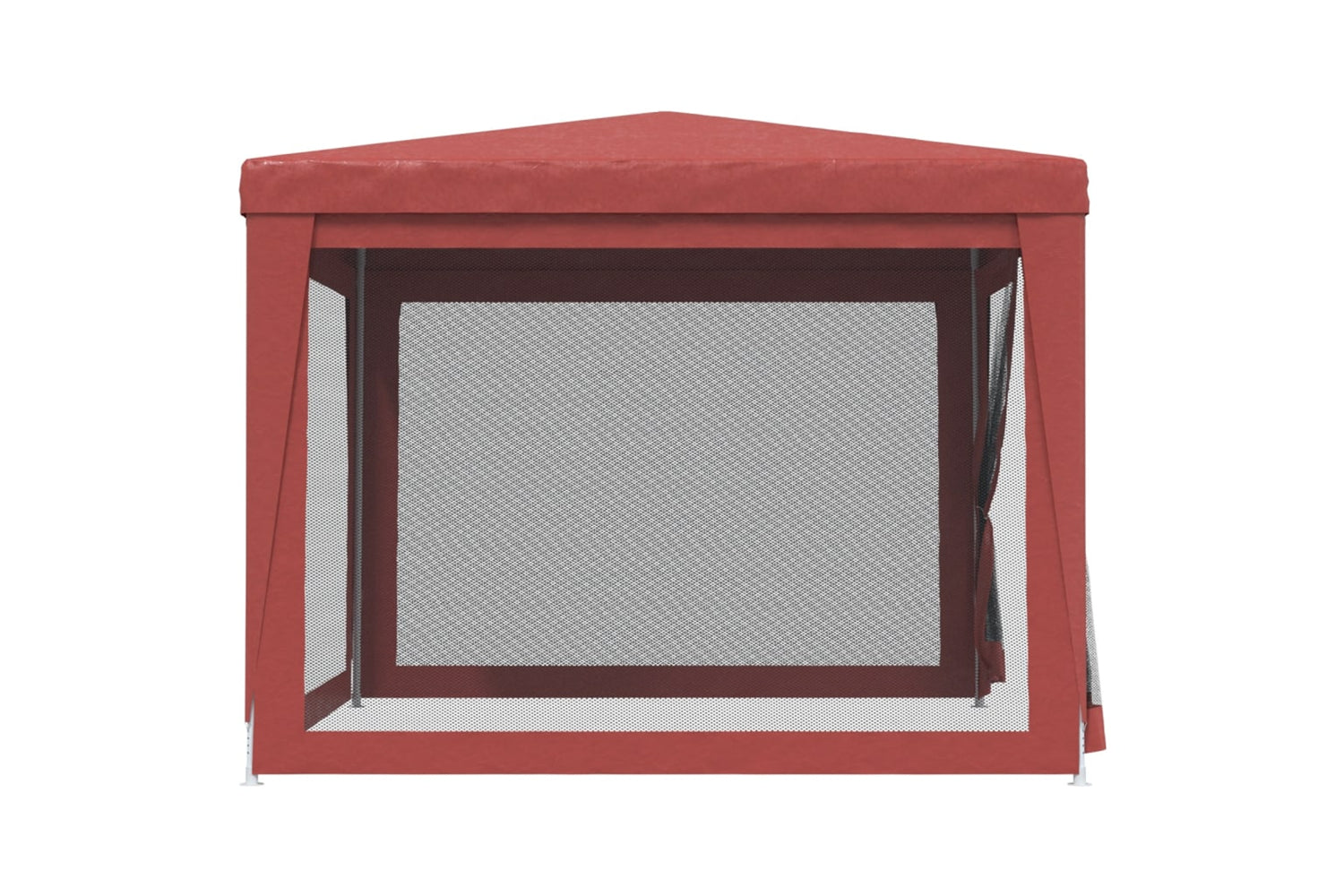 Vidaxl 319230 Party Tent With 4 Mesh Sidewalls Red 3x3 M Hdpe-3
