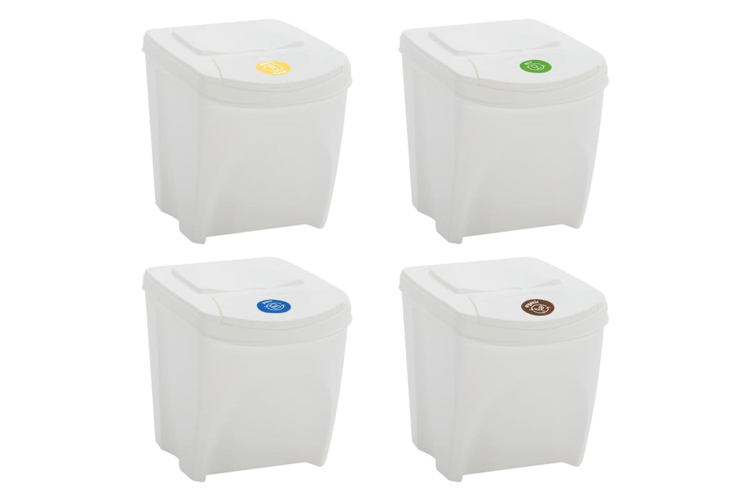 Vidaxl 152201 Stackable Garbage Bin Boxes 4 Pcs White 100 L Polypropylene-3