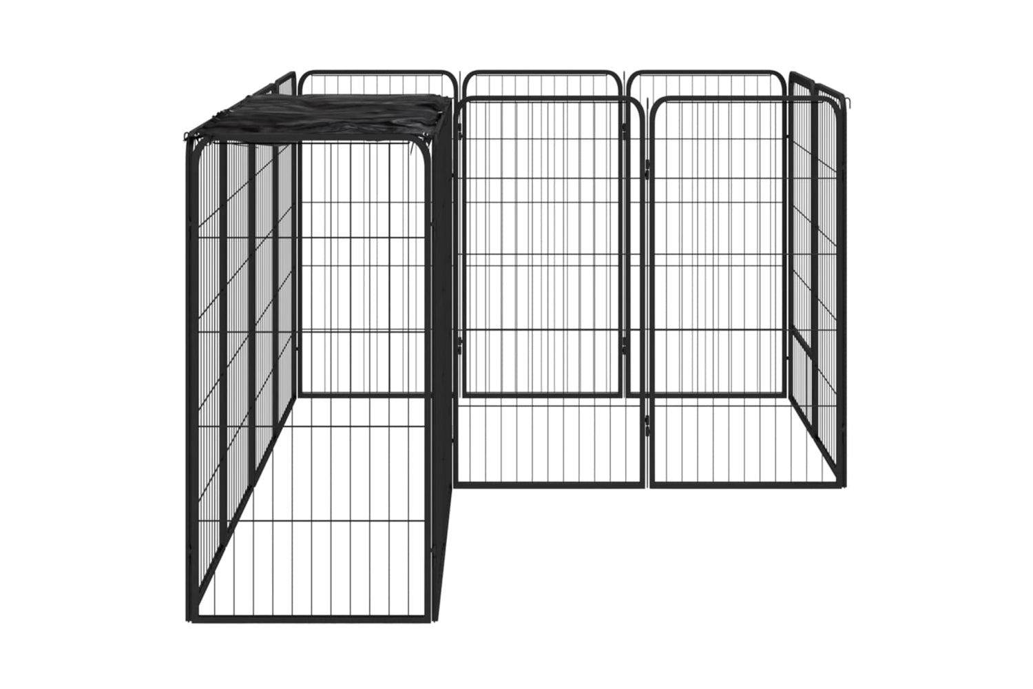 vidaXL 3115949 14-panel Dog Playpen Black 50x100cm Powder-coated Steel-3