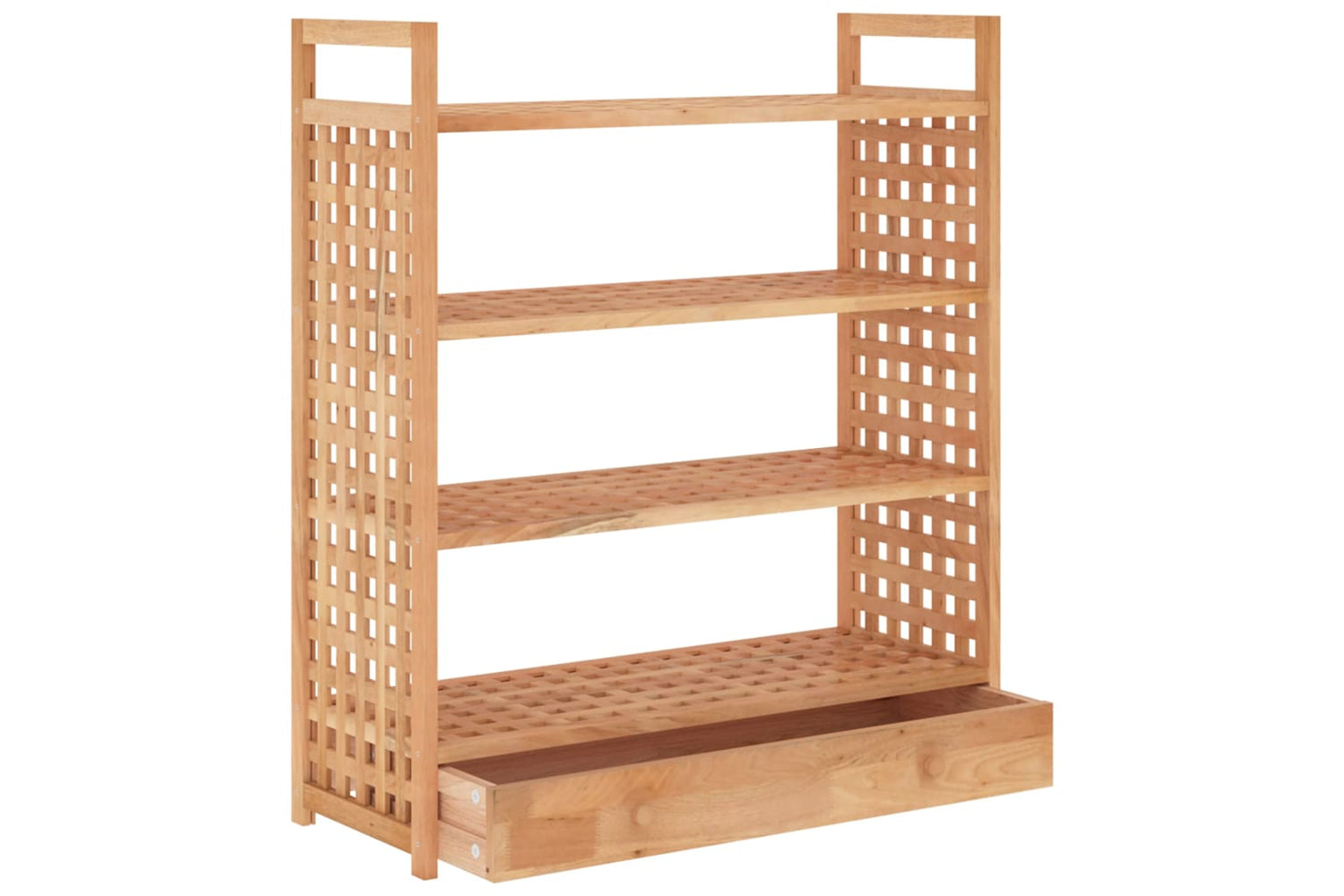 vidaXL 350359 Shoe Rack With Drawer 70x27x81cm Solid Wood Walnut-3