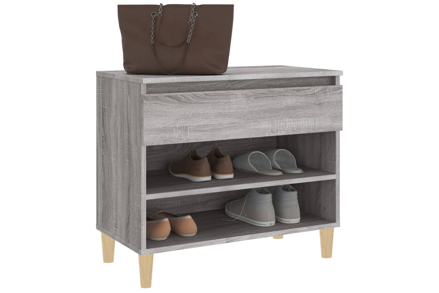 vidaXL 819762 Shoe Cabinet Grey Sonoma 70x36x60cm Engineered Wood-3
