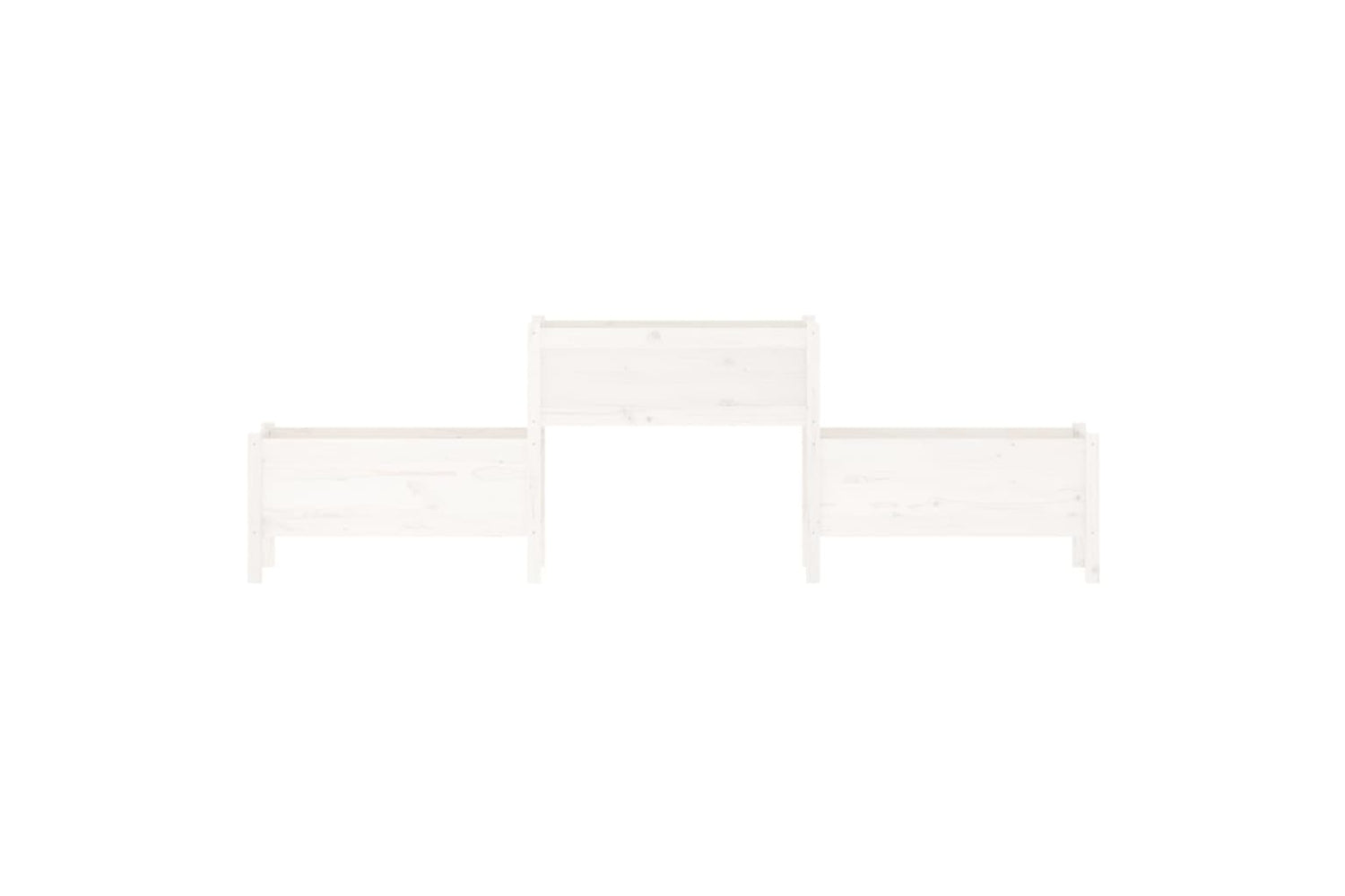 vidaXL 822253 Planter White 245.5x44x75cm Solid Wood Pine-3