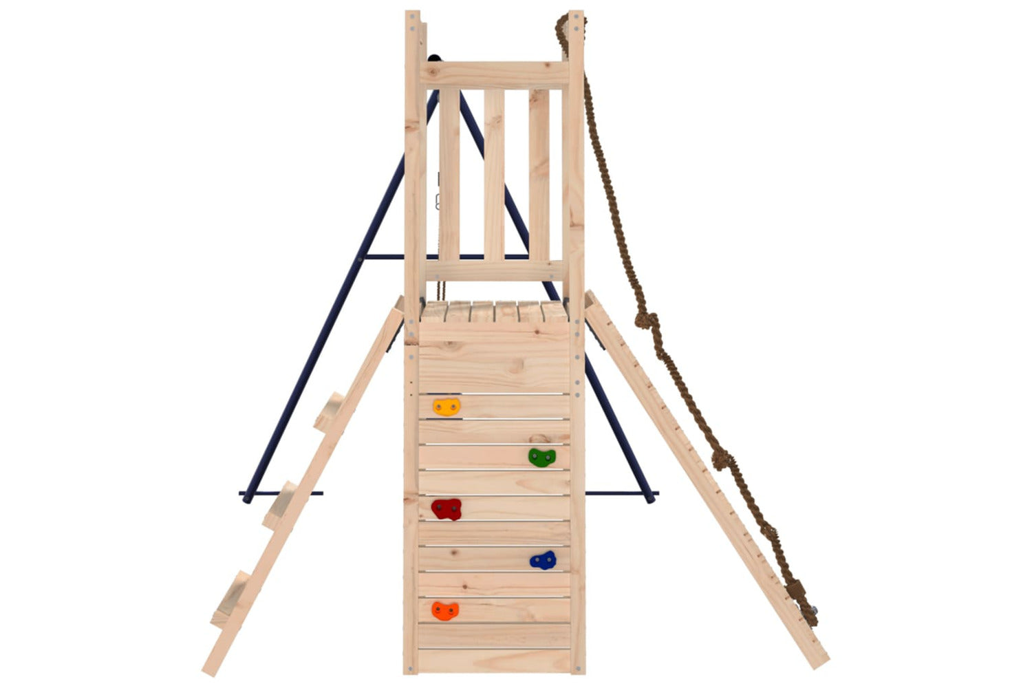 Vidaxl 3155918 Playhouse With Swing Climbing Wall Solid Wood Pine-4