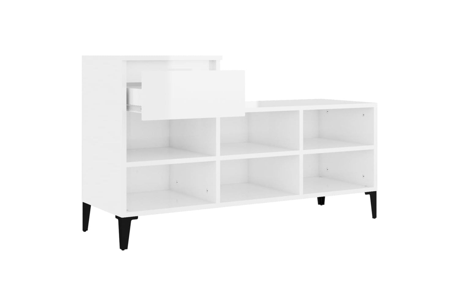 vidaXL 821214 Shoe Cabinet High Gloss White 102x36x60cm Engineered Wood-6