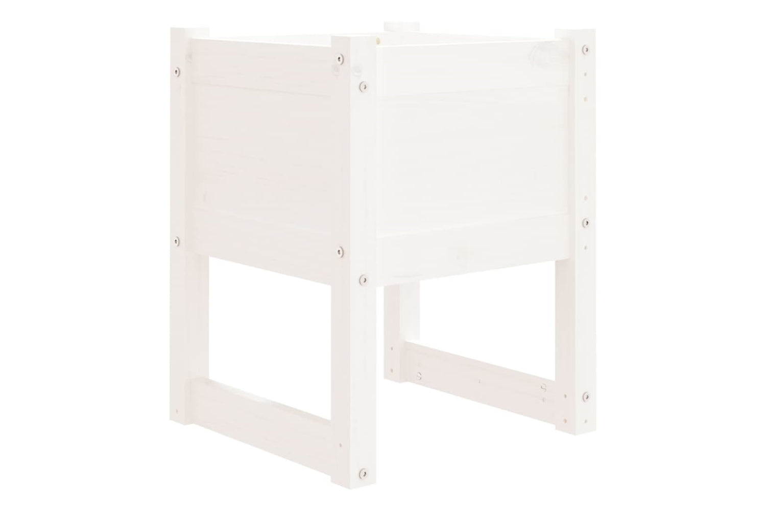 vidaXL 822110 Planters 2 Pcs White 40x40x52.5cm Solid Wood Pine-3