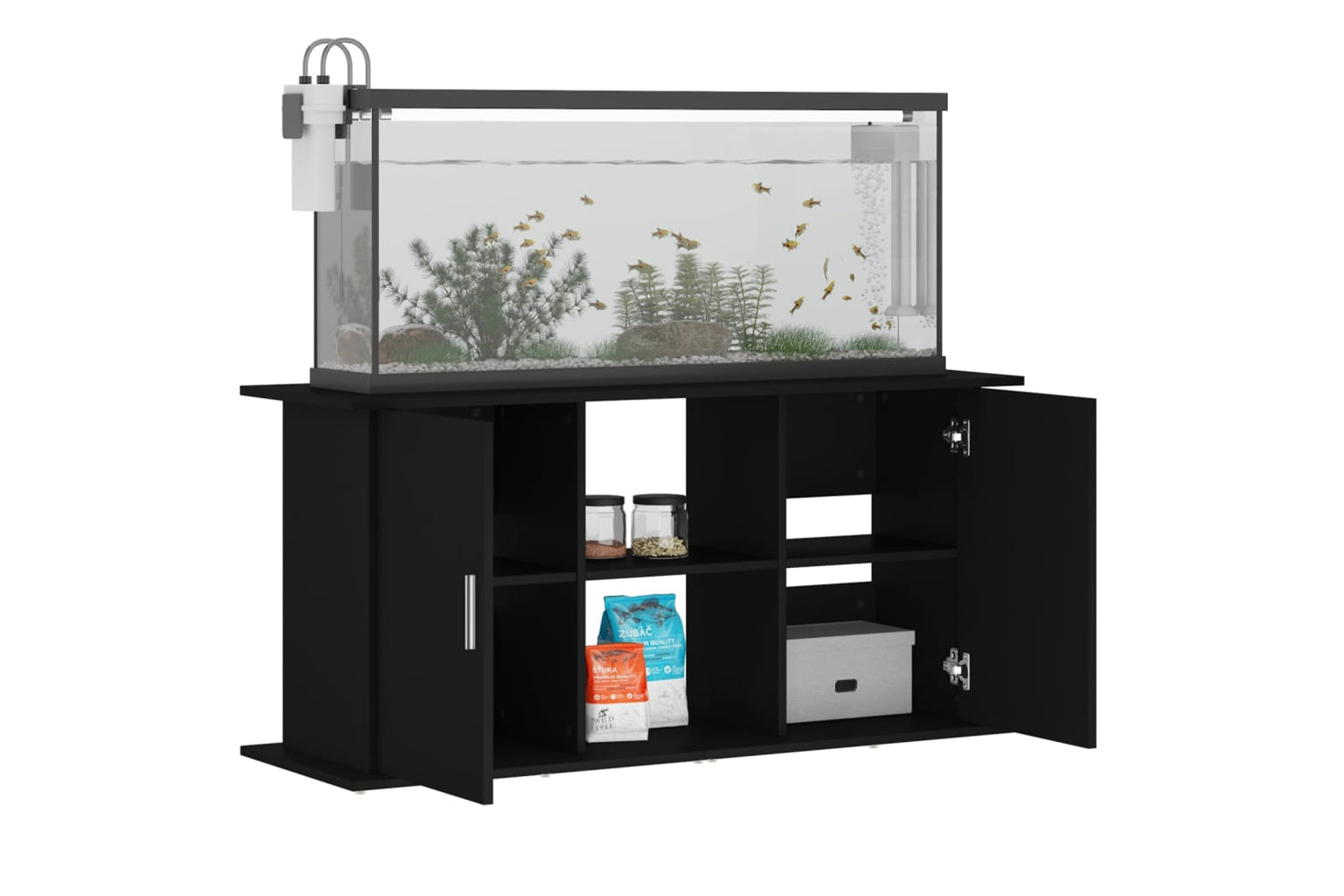 vidaXL 833616 Aquarium Stand Black 121x41x58cm Engineered Wood-3
