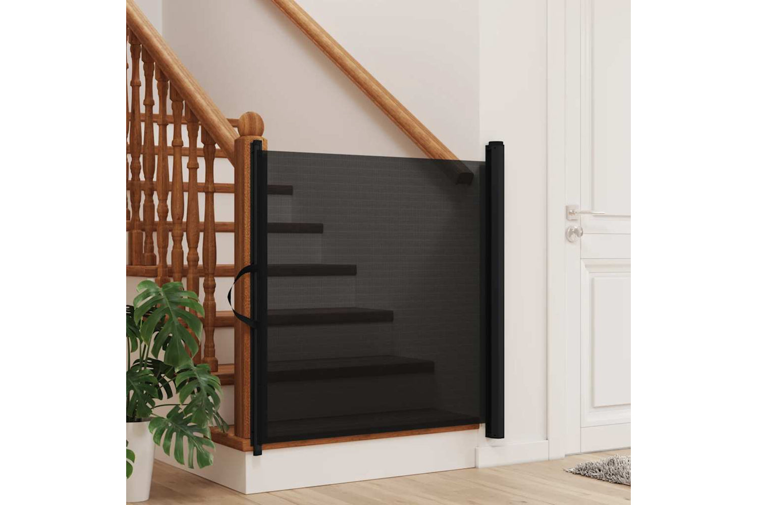 vidaXL 4004131 Retractable Pet Gate Black 82.5x125cm-2