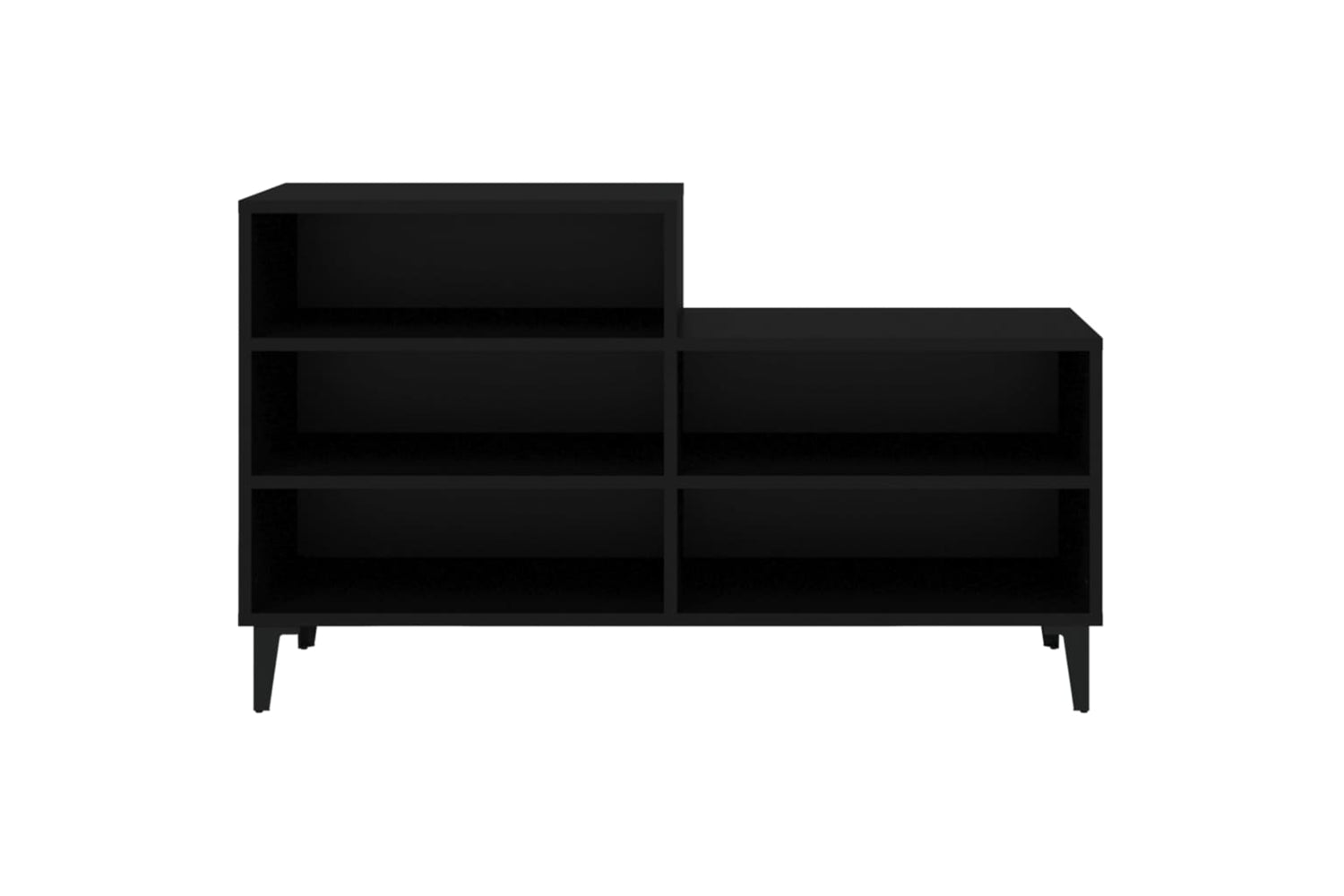 vidaXL 819733 Shoe Cabinet Black 102x36x60cm Engineered Wood-2