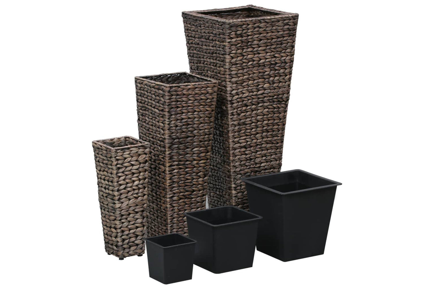 Vidaxl Raised Beds 3 Pcs Water Hyacinth Dark Brown-2