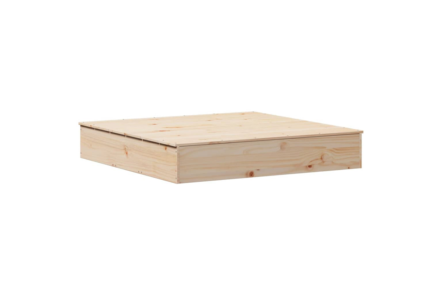vidaXL 832606 Sandpit With Cover 111x111x19.5cm Solid Wood Pine-5