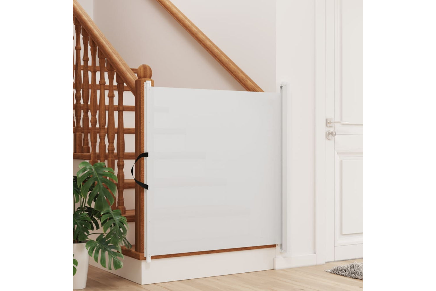 vidaXL 4004130 Retractable Pet Gate White 117.5x125cm-2