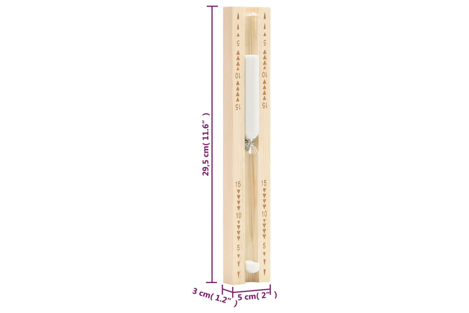 Vidaxl 51688 Sauna Sand Timer 15 Minutes Solid Wood Pine-5