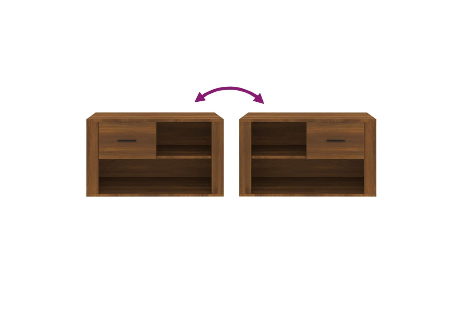 vidaXL 816759 Shoe Cabinet Brown Oak 80x35x45cm Engineered Wood-6
