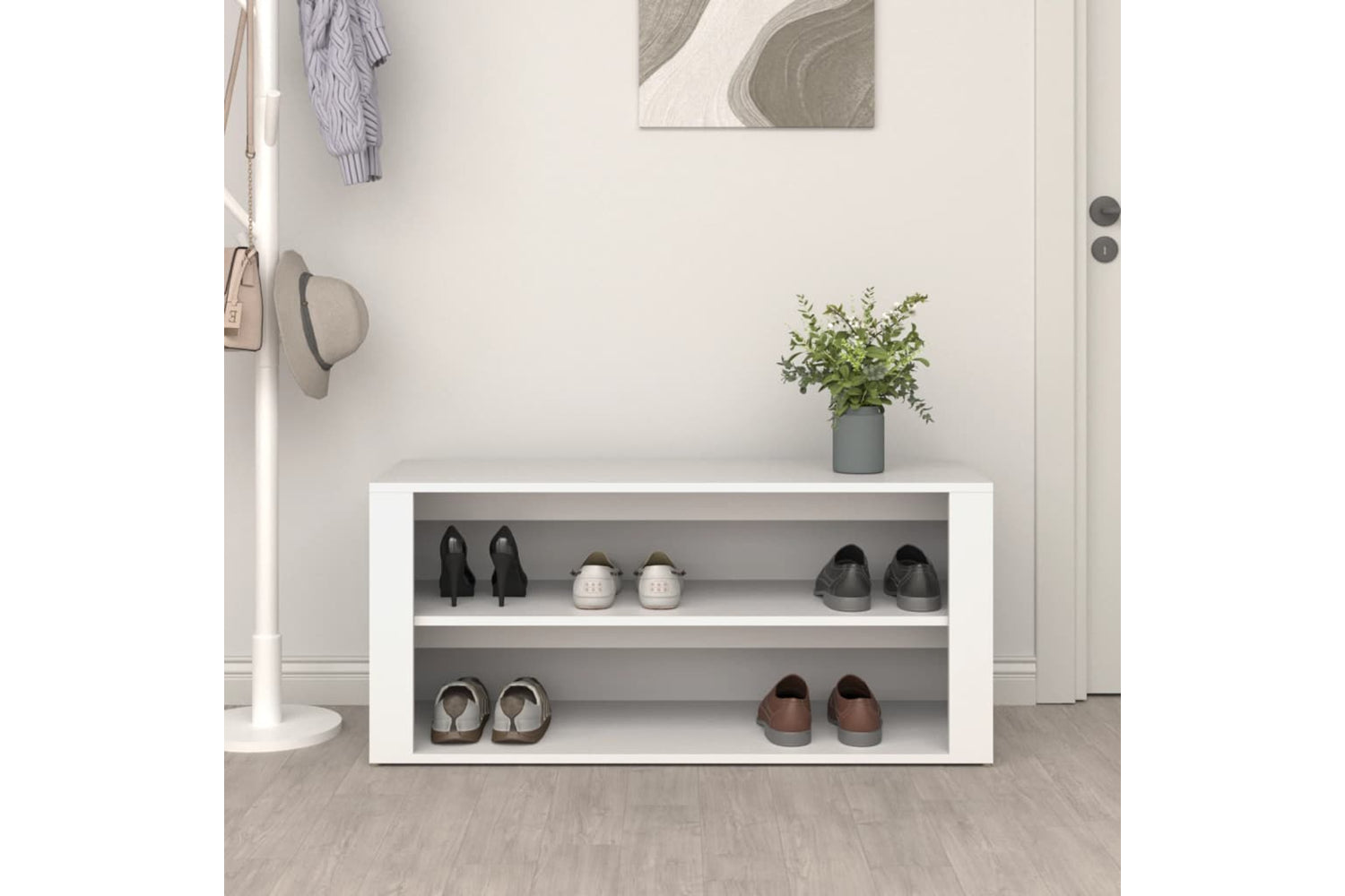 vidaXL 816904 Shoe Rack White 100x35x45cm Engineered Wood-2