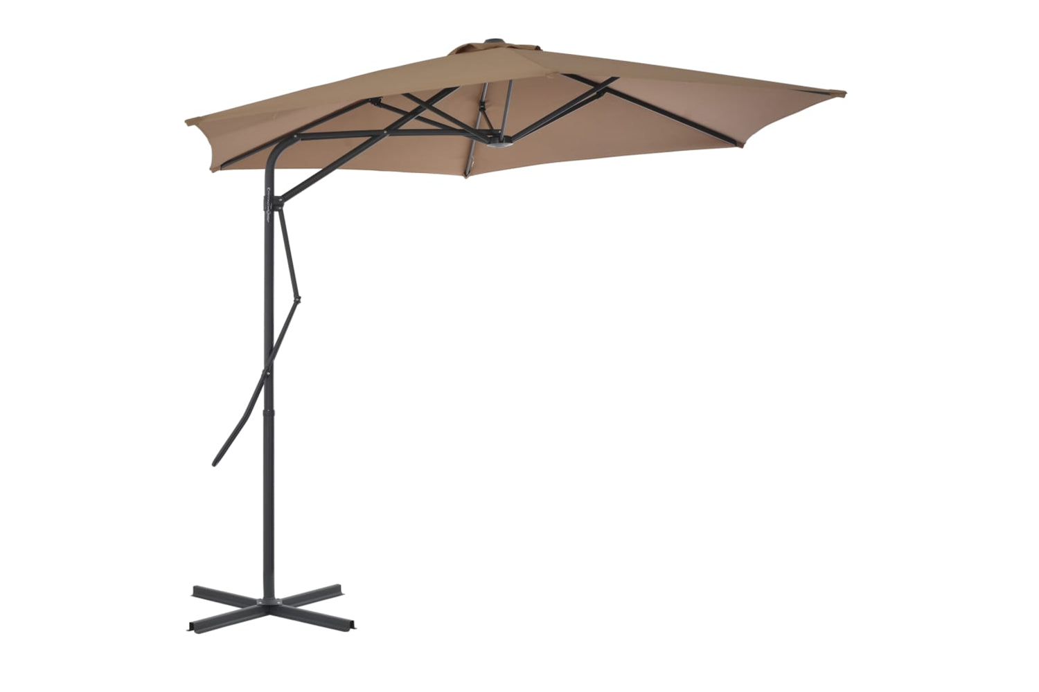 vidaXL 44888 Outdoor Parasol With Steel Pole 300cm Taupe-2