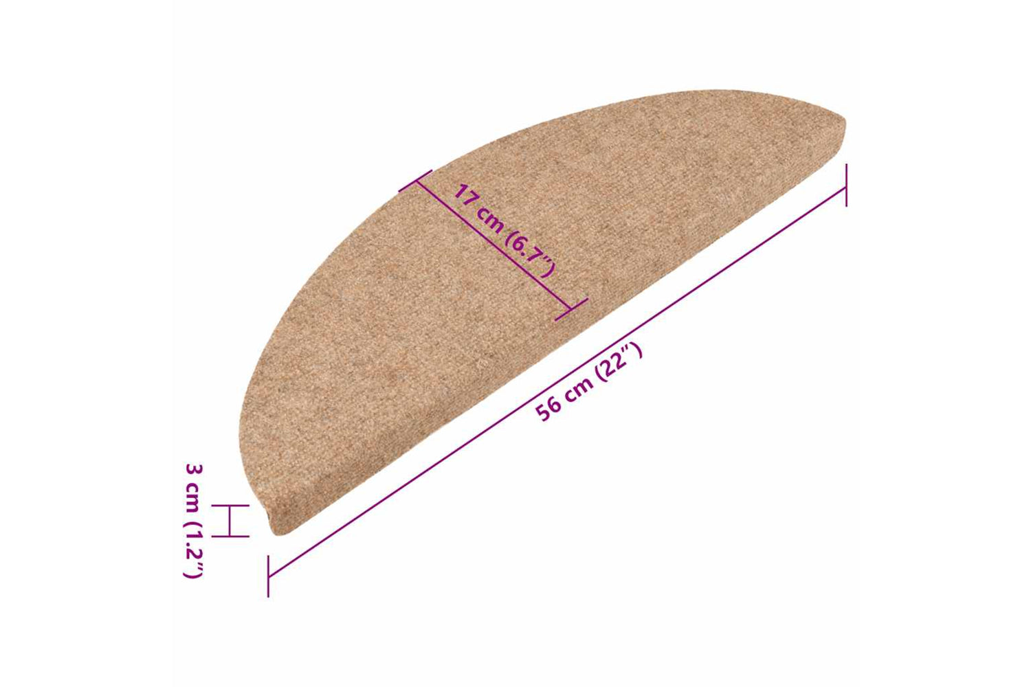 vidaXL 136388 Stair Mats Self-adhesive 15 Pcs 56x17x3cm Beige-8