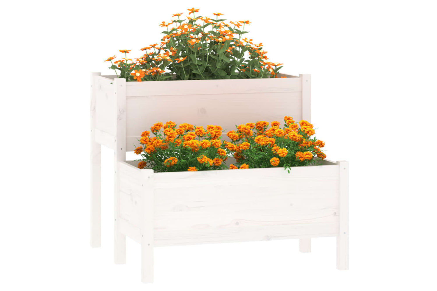 vidaXL 822258 Planter White 84.5x84x75cm Solid Wood Pine-2