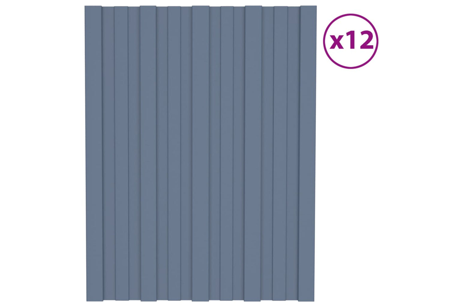 vidaXL 317189 Roof Panels 12 Pcs Galvanised Steel Grey 60x45cm-2