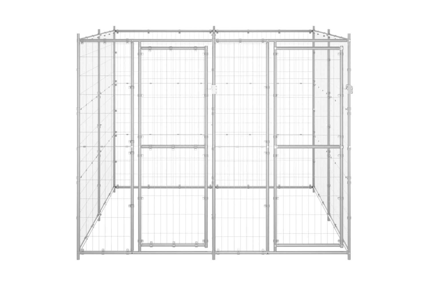 Vidaxl 3082282 Outdoor Dog Kennel Galvanised Steel 4.84 M2-2