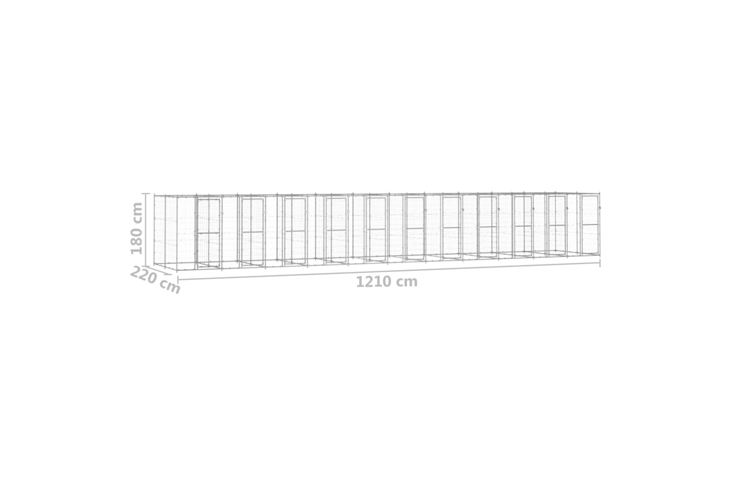 Vidaxl 3082291 Outdoor Dog Kennel Galvanised Steel 26.62 M2-6
