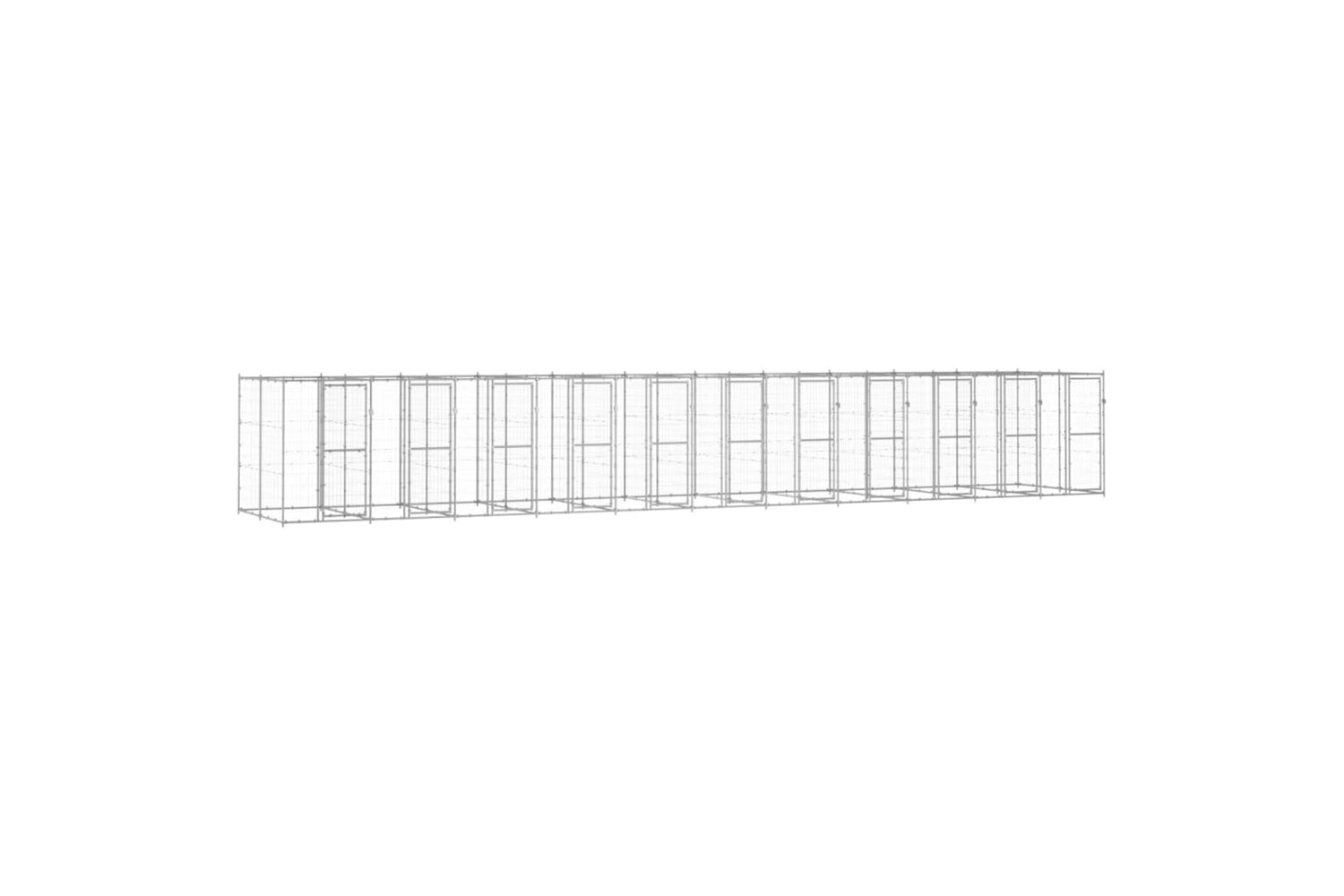 Vidaxl 3082291 Outdoor Dog Kennel Galvanised Steel 26.62 M2
