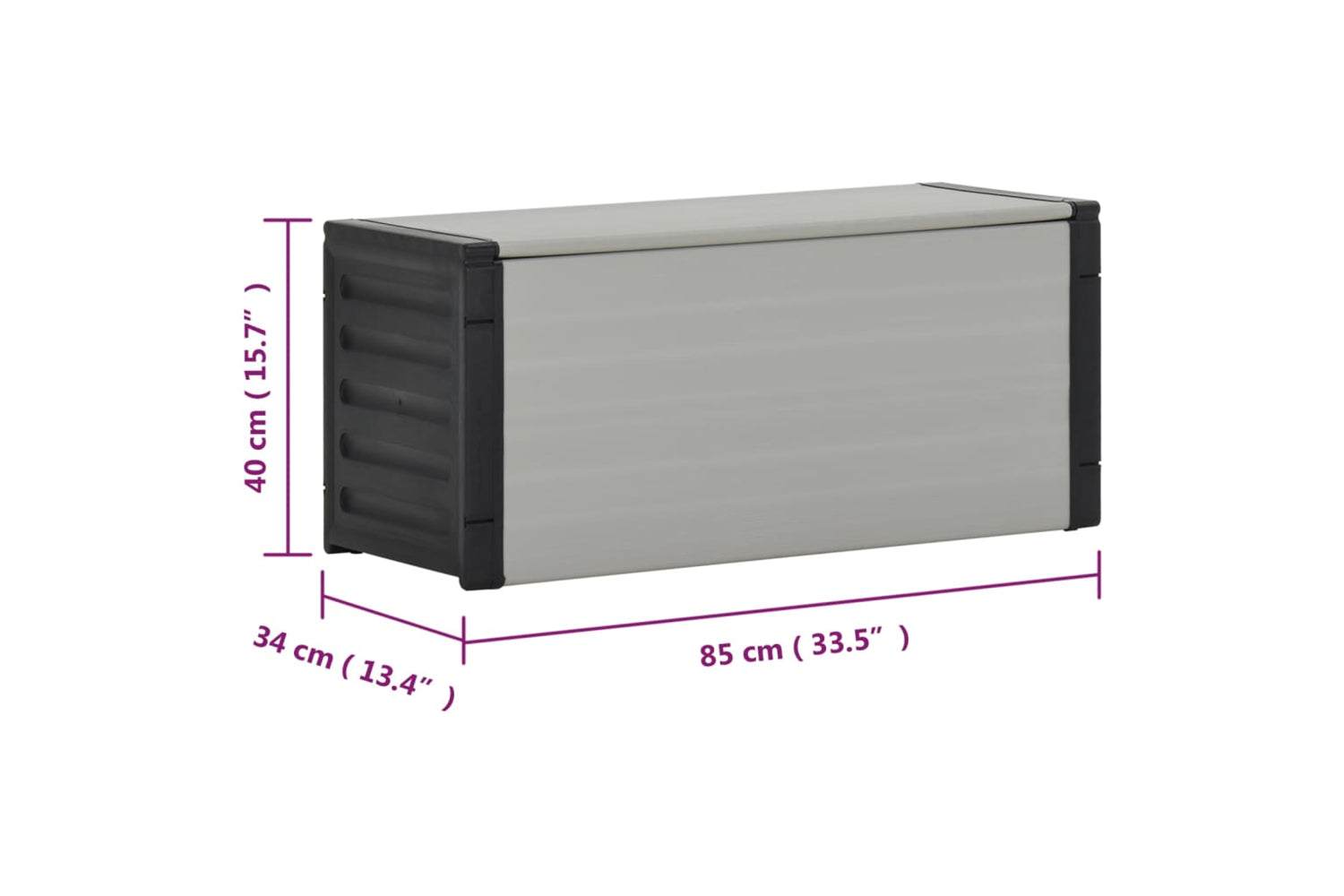vidaXL 340988 Garden Waste Basket Grey 85x34x40cm-8